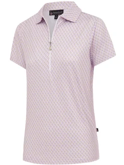 Birdee Sport Shirts|Women's Solitaire Zipper Short Sleeve Top - Lilac