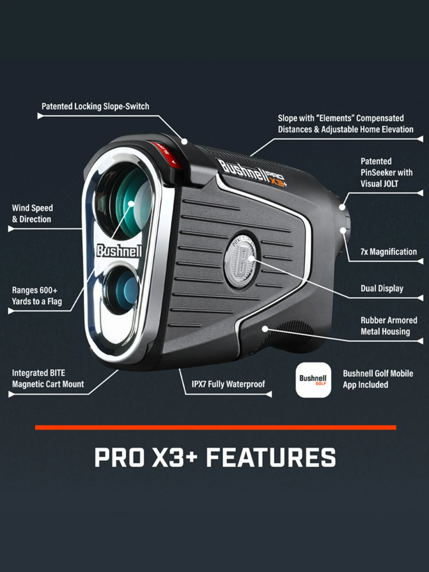 Bushnell Rangefinders|Pro X3+ Rangefinder 2024