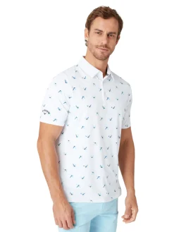 Callaway Shirts|All Over Birdie Polo - Bright White