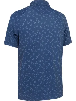 Callaway Shirts|All Over Large Chev Print Polo - Peacoat