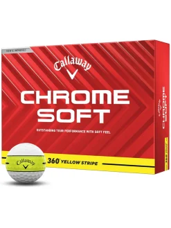 Callaway New Golf Balls|Chrome Soft 360 Yellow Stripe Golf Balls