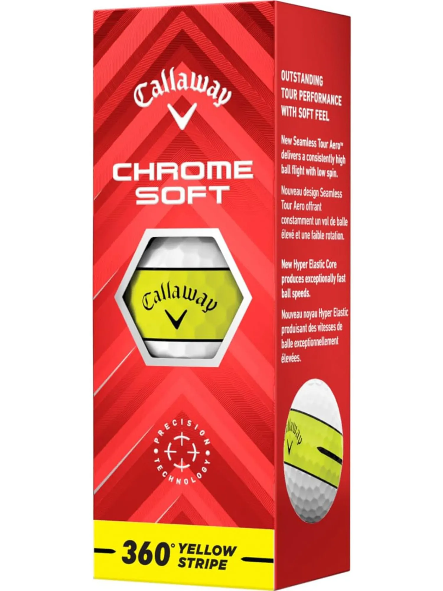 Callaway New Golf Balls|Chrome Soft 360 Yellow Stripe Golf Balls