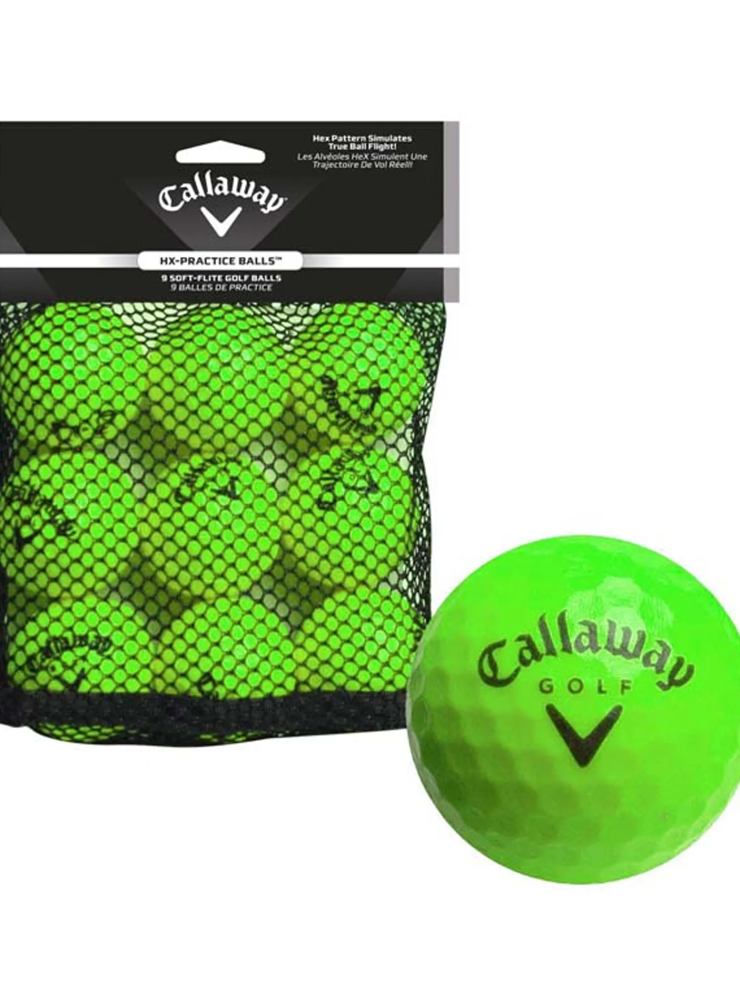 Callaway Training Aids|HX Practice Balls 9 Pack Green