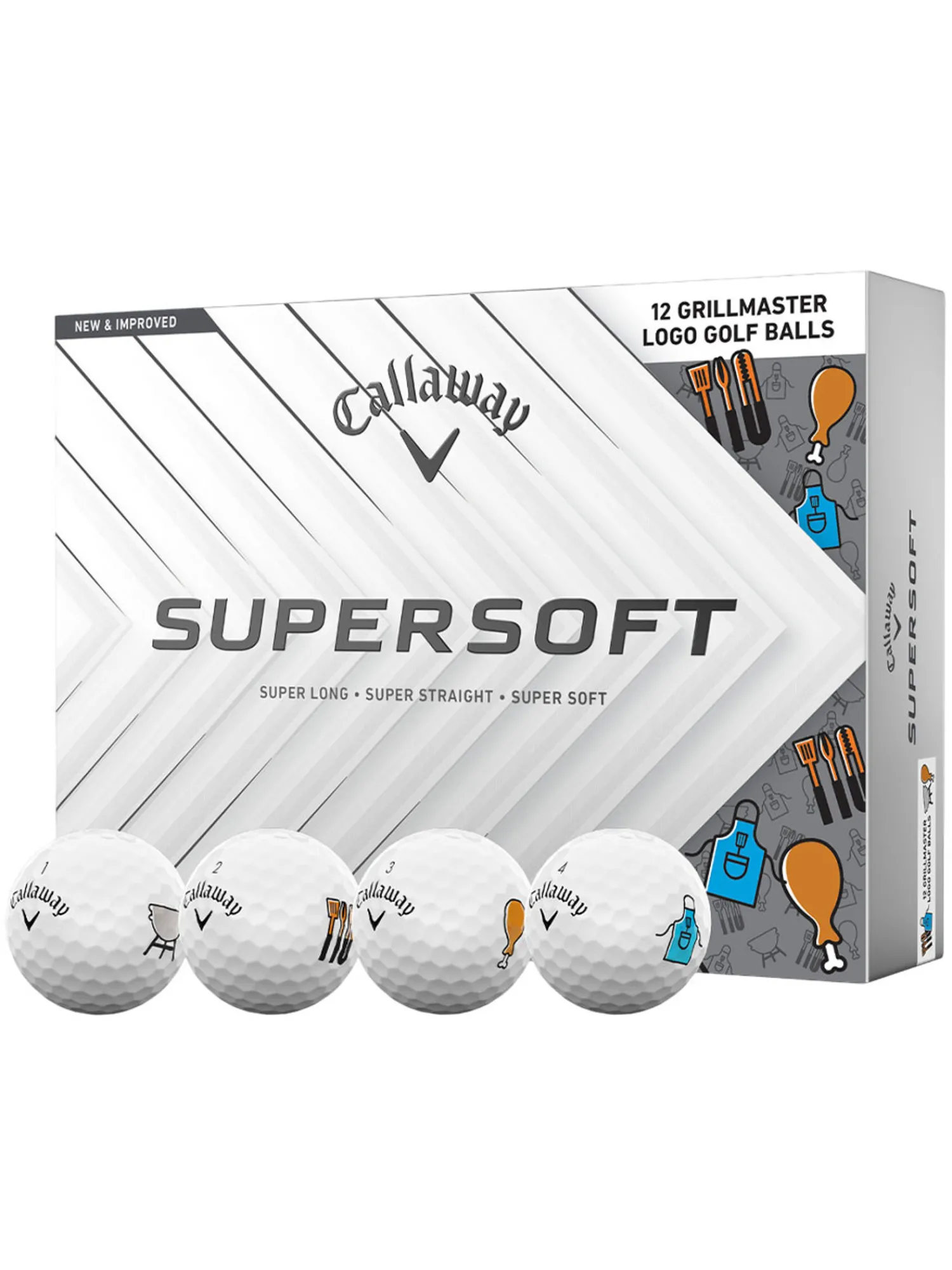 Callaway New Golf Balls|Novelty Golf Balls|Supersoft Grillmaster Golf Balls