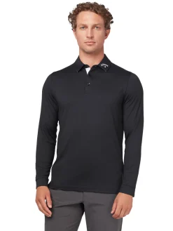 Callaway Shirts|SwingTech Long Sleeve Performance Polo - Caviar