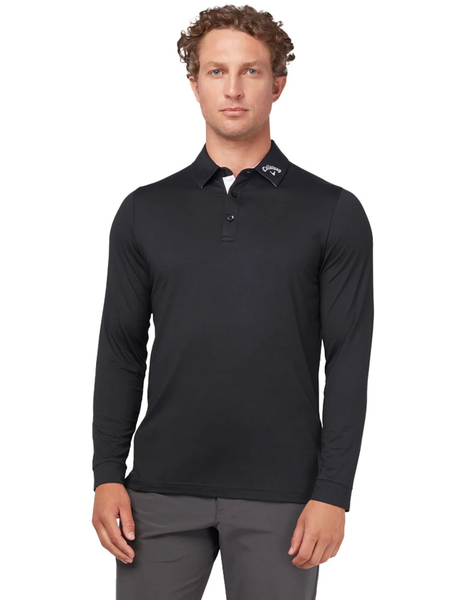 Callaway Shirts|SwingTech Long Sleeve Performance Polo - Caviar