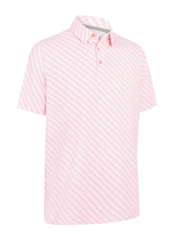Callaway Shirts|Twill Print Polo - Strawberry Pink