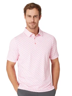 Callaway Shirts|Twill Print Polo - Strawberry Pink
