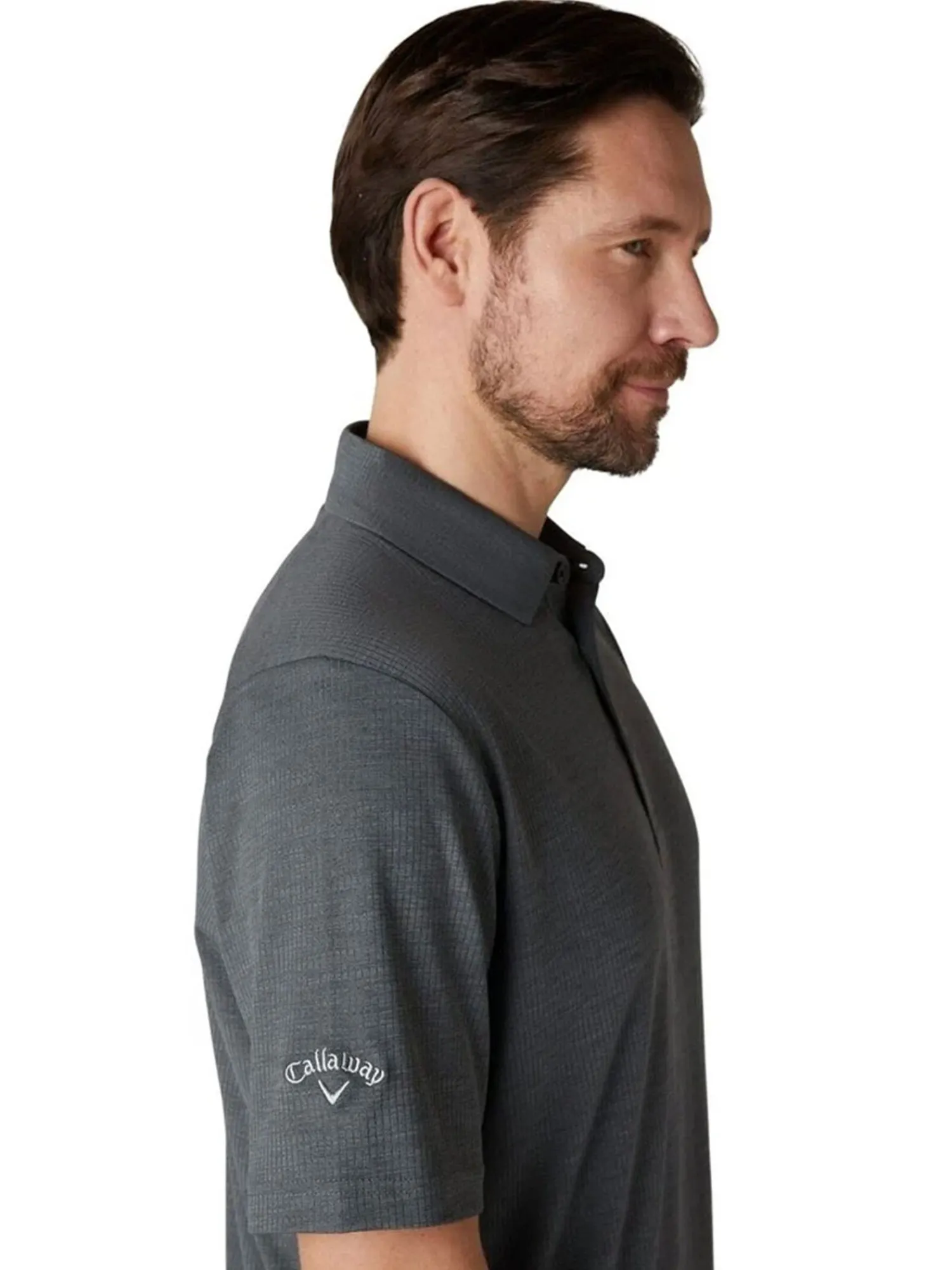 Callaway Shirts|Ventilated Classic Jacquard Golf Polo - Caviar