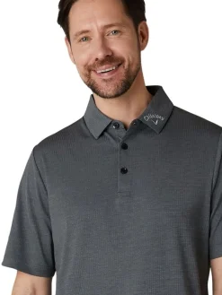 Callaway Shirts|Ventilated Classic Jacquard Golf Polo - Caviar