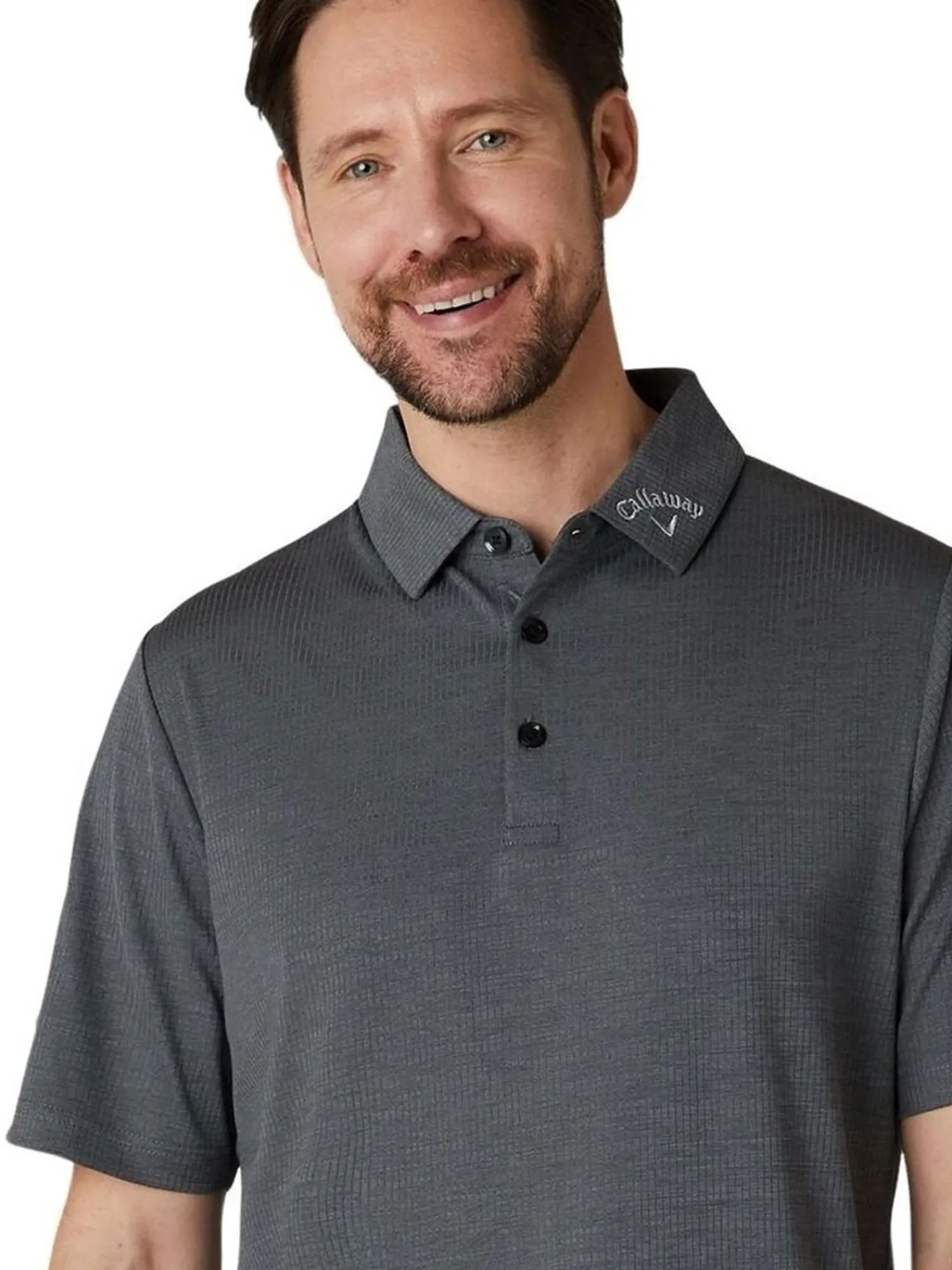 Callaway Shirts|Ventilated Classic Jacquard Golf Polo - Caviar