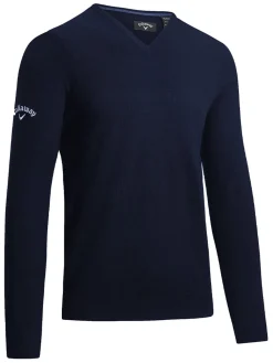 Callaway Jumpers|V-Neck Merino Sweater - Dark Navy