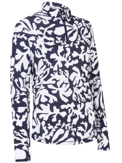 Callaway Shirts|Women's Abstract Floral Sun Protection Top - Peacoat