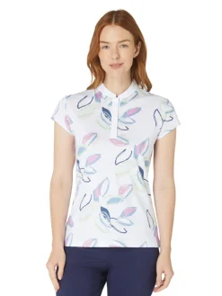 Callaway Shirts|Women's Linear Petals Polo - Bright White
