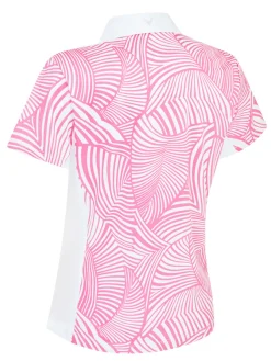 Callaway Shirts|Women's Stencil Floral Polo - Cheeky Pink
