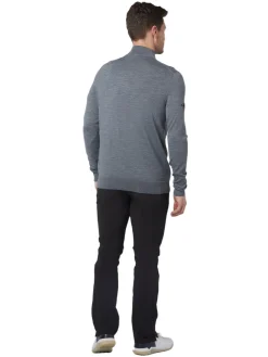 Callaway Jumpers|1/4-Zip Blended Merino Sweater - Steel Heather