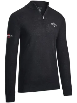 Callaway Jumpers|1/4-Zip Blended Merino Sweater - Black Ink