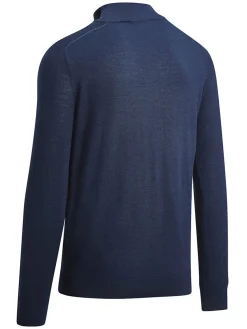 Callaway Jumpers|1/4-Zip Blended Merino Sweater - Navy Blue