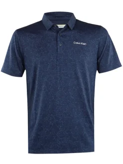 Calvin Klein Shirts|Abstract Watercolour Printed Polo Shirt - Navy