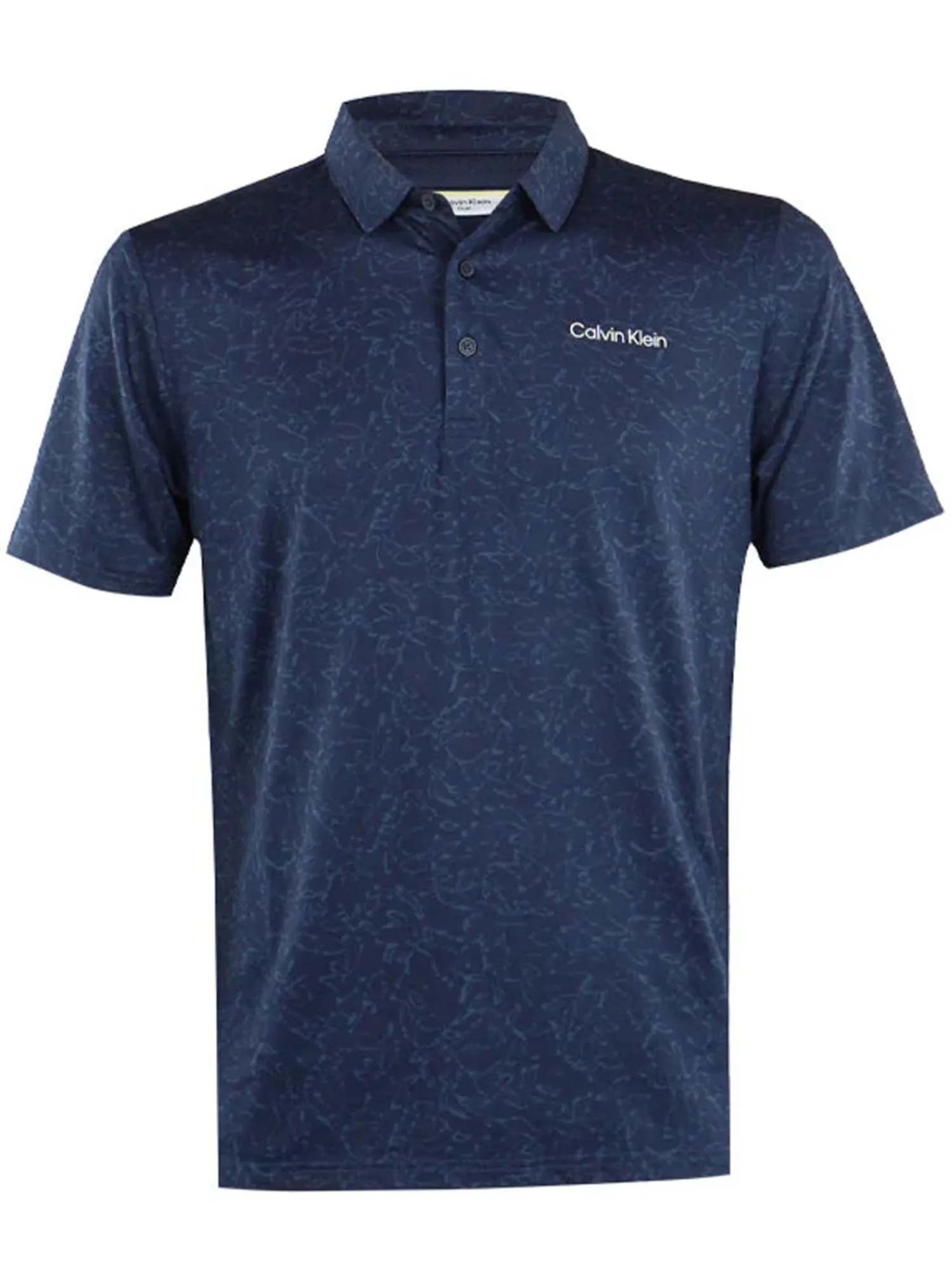 Calvin Klein Shirts|Abstract Watercolour Printed Polo Shirt - Navy
