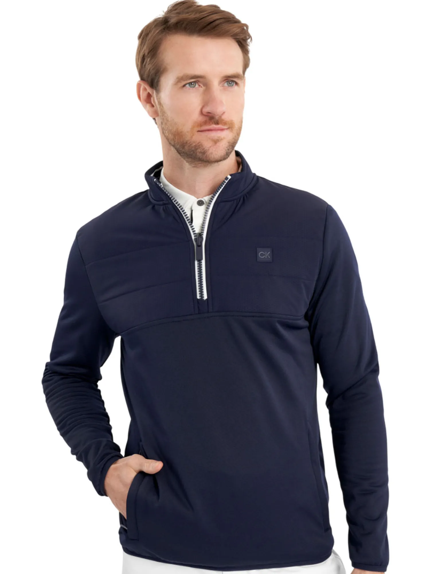 Calvin Klein Jumpers|Atlantic Hybrid Half Zip - Navy
