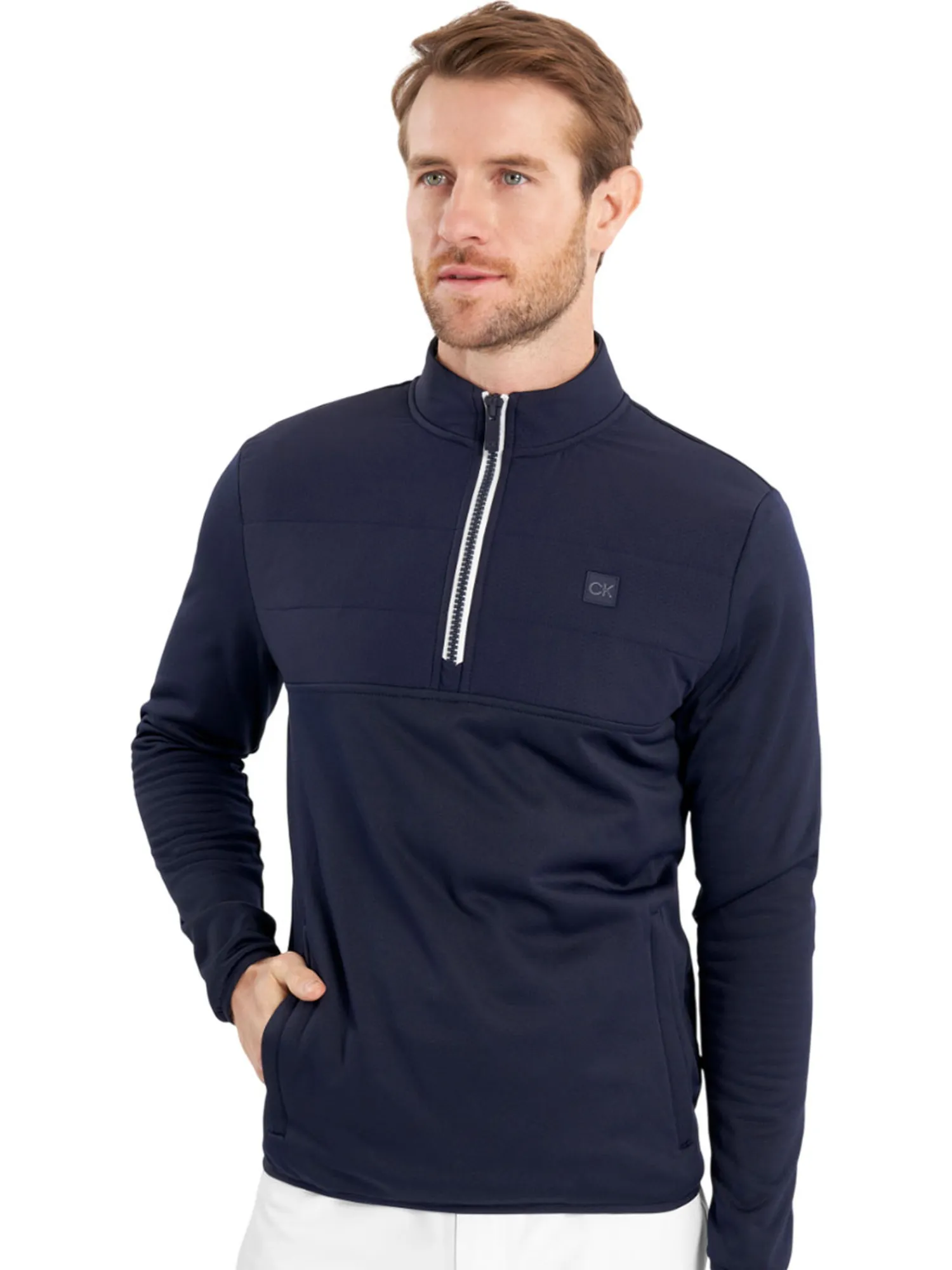 Calvin Klein Jumpers|Atlantic Hybrid Half Zip - Navy