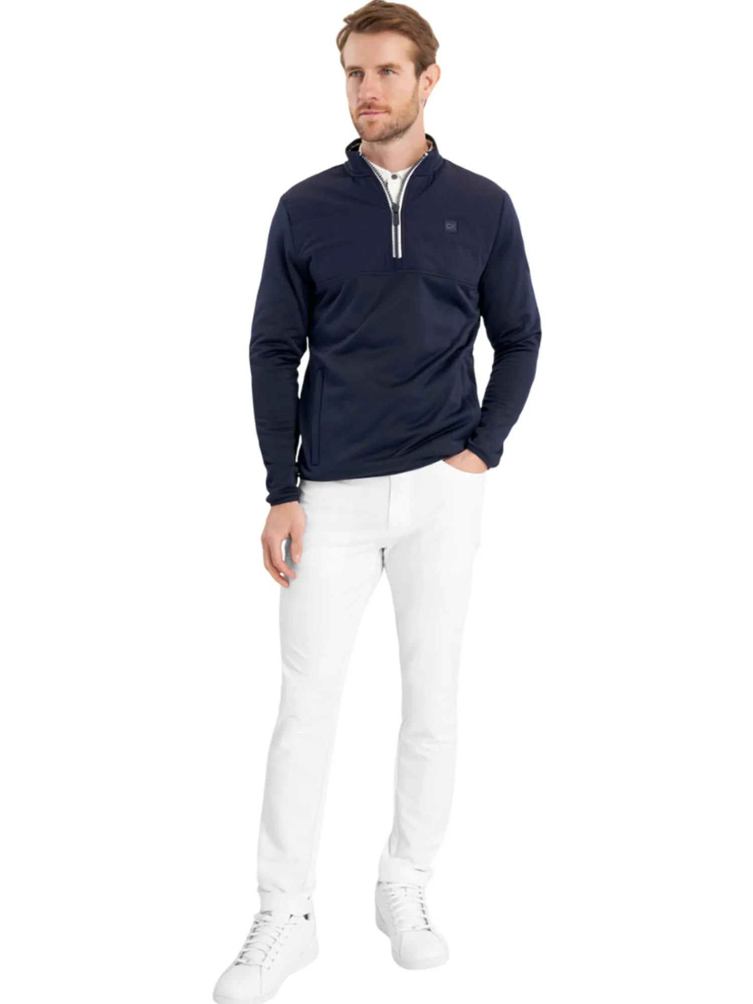 Calvin Klein Jumpers|Atlantic Hybrid Half Zip - Navy