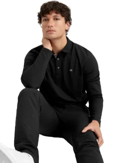 Calvin Klein Shirts|Bayard Long Sleeve Polo - Black