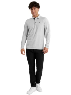 Calvin Klein Shirts|Bayard Long Sleeve Polo - Silver Marl