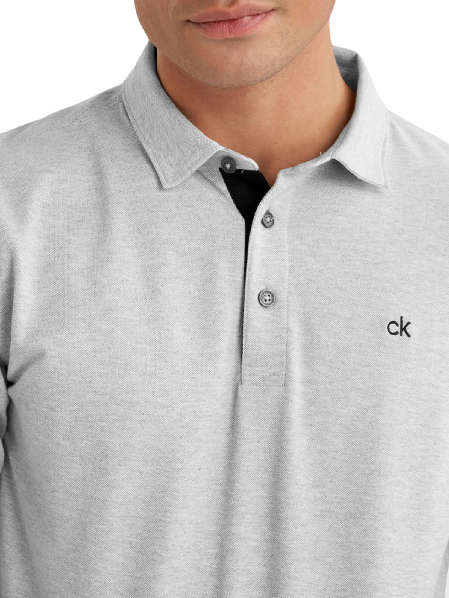 Calvin Klein Shirts|Bayard Long Sleeve Polo - Silver Marl