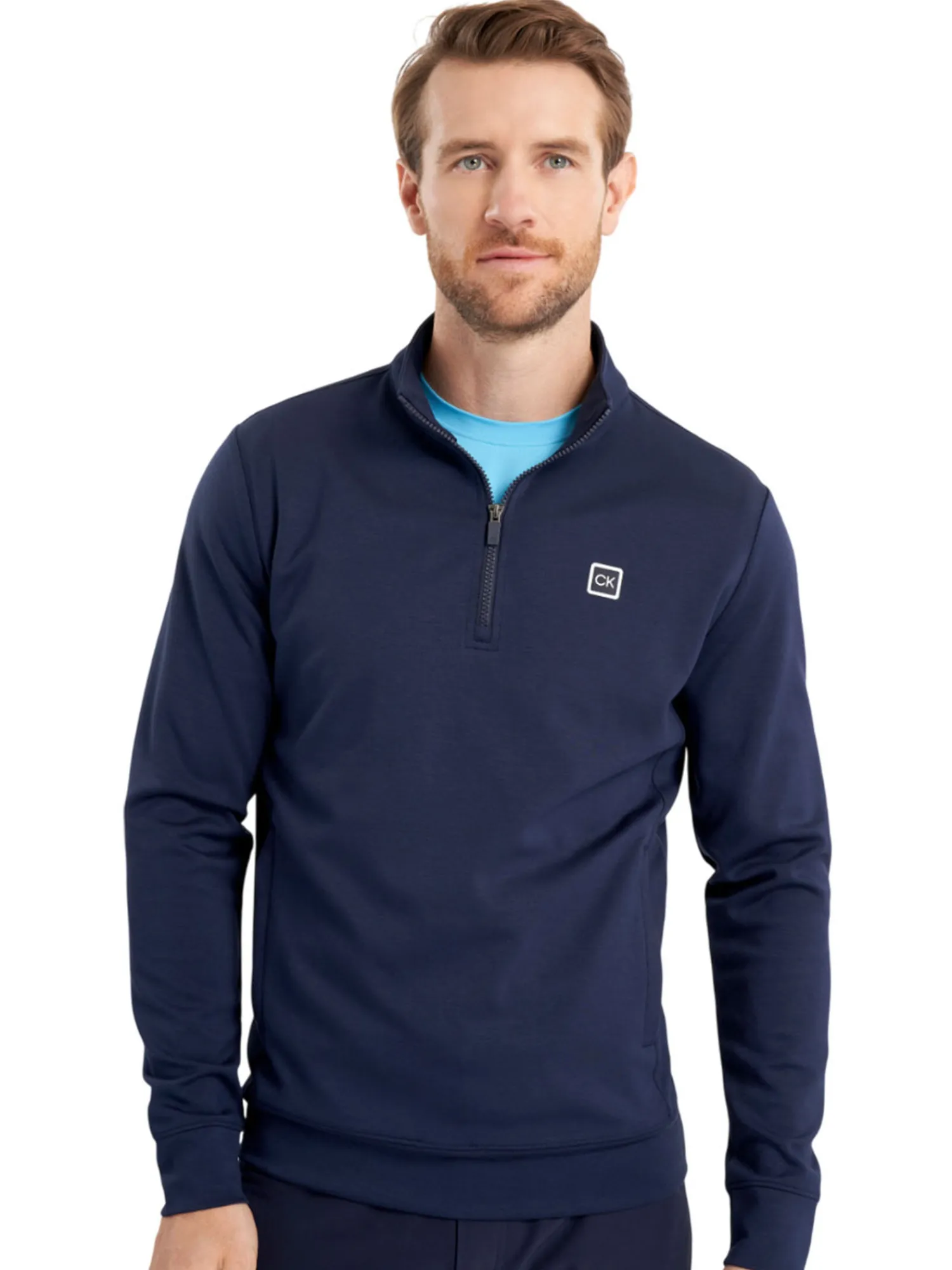 Calvin Klein Jumpers|Concord Half Zip Sweater - Navy
