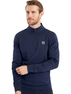 Calvin Klein Jumpers|Concord Half Zip Sweater - Navy