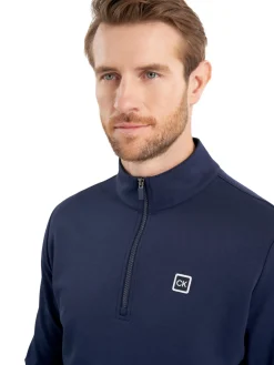 Calvin Klein Jumpers|Concord Half Zip Sweater - Navy