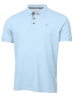Calvin Klein Shirts|Cotton Blend Quad Polo - Sky Blue