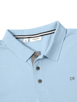 Calvin Klein Shirts|Cotton Blend Quad Polo - Sky Blue