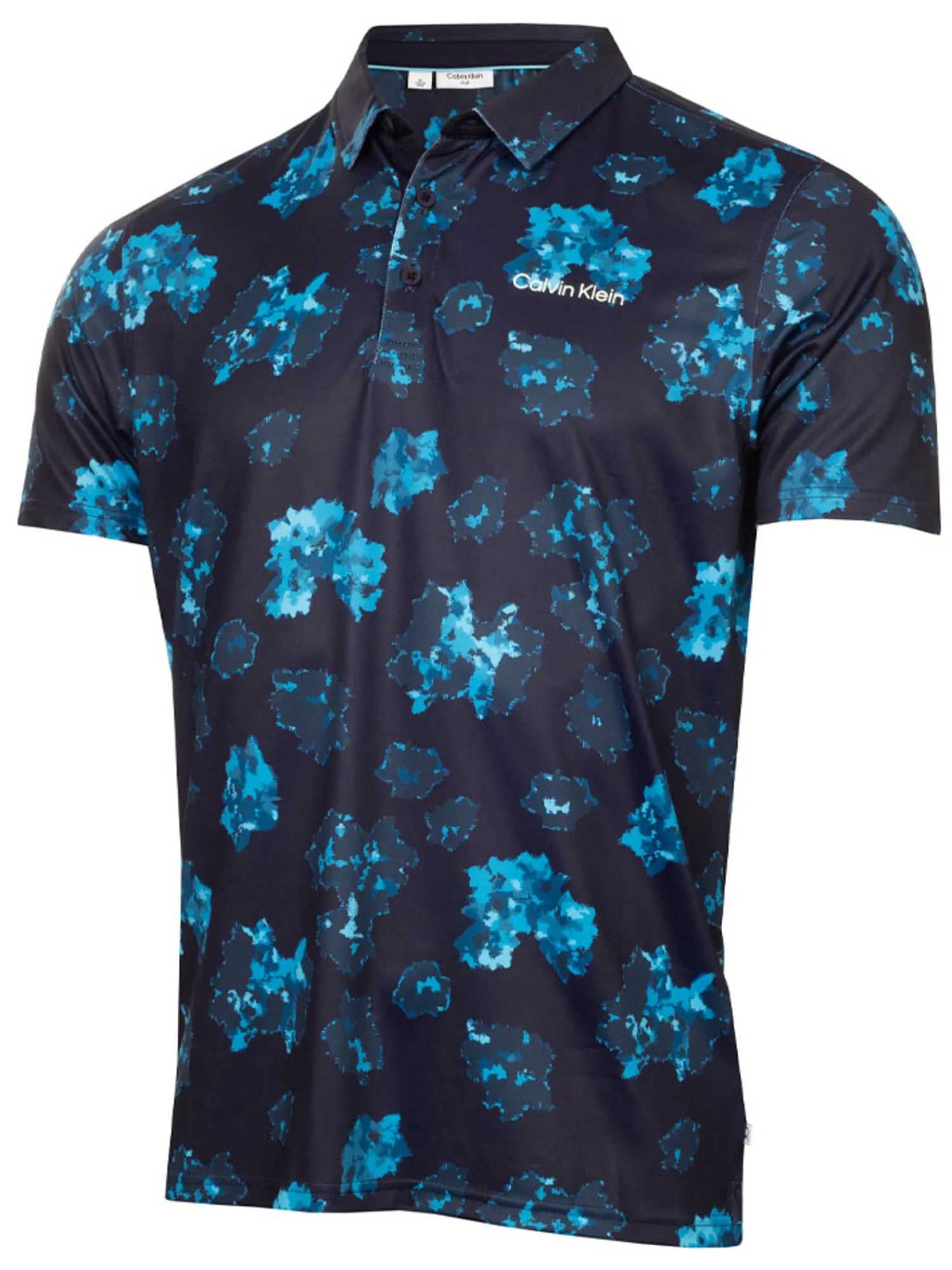 Calvin Klein Shirts|Cyber Floral Print Polo Shirt - Navy