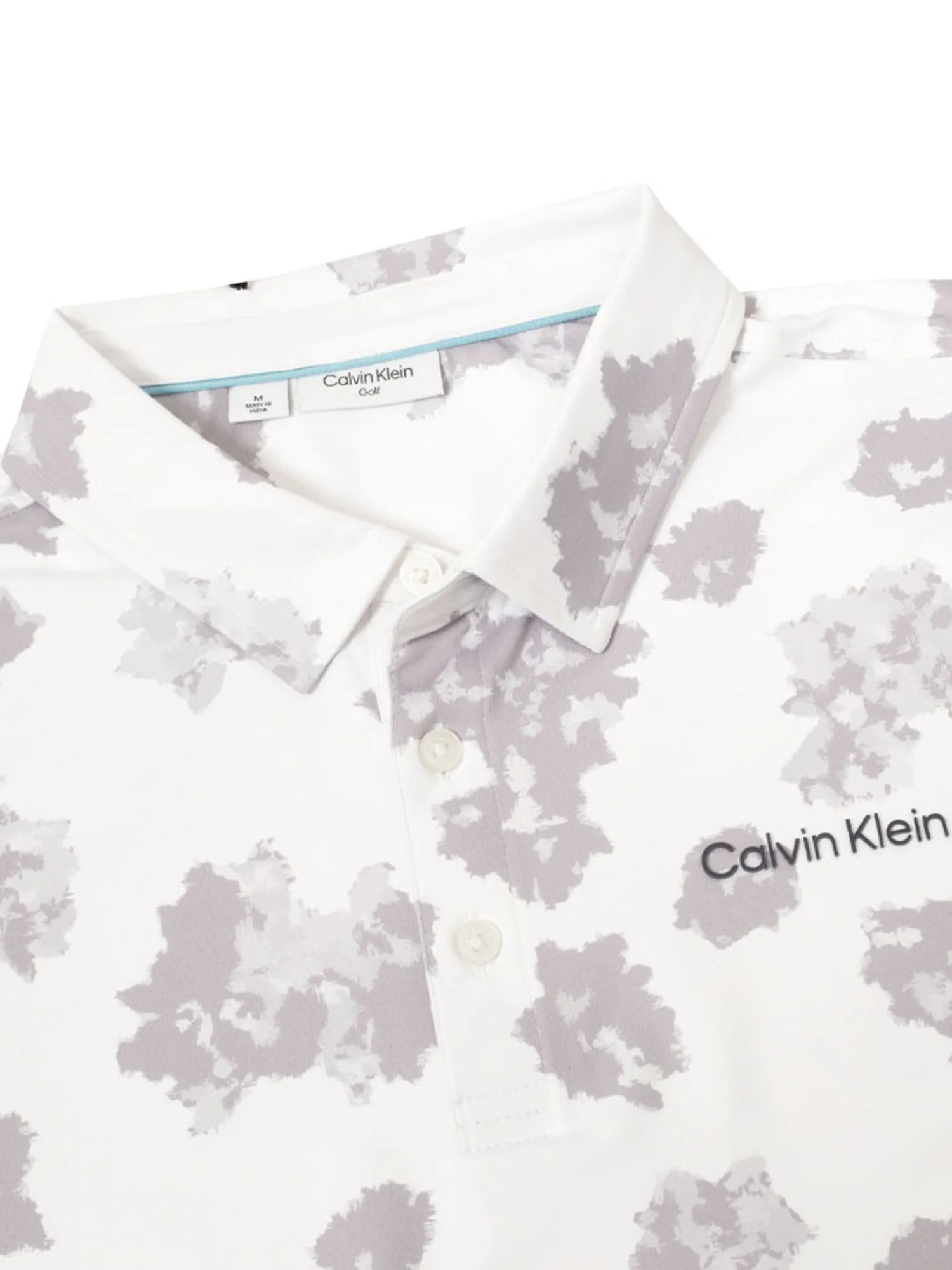 Calvin Klein Shirts|Cyber Floral Print Polo Shirt - White