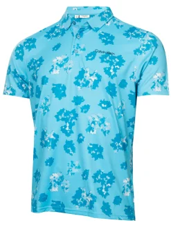 Calvin Klein Shirts|Cyber Floral Print Polo Shirt - Aquarius