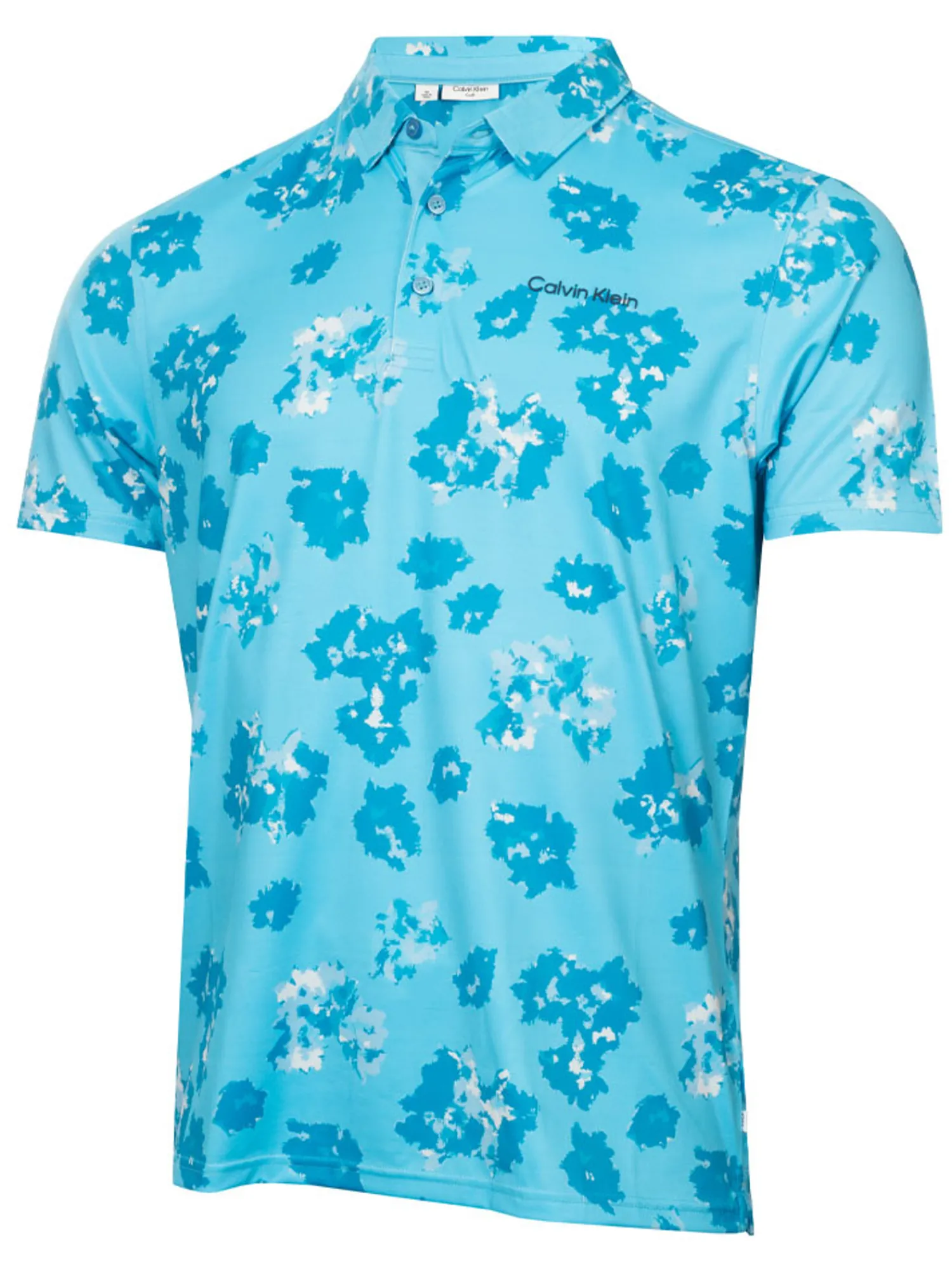 Calvin Klein Shirts|Cyber Floral Print Polo Shirt - Aquarius