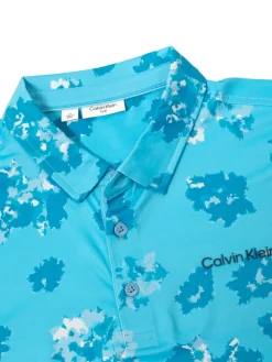 Calvin Klein Shirts|Cyber Floral Print Polo Shirt - Aquarius