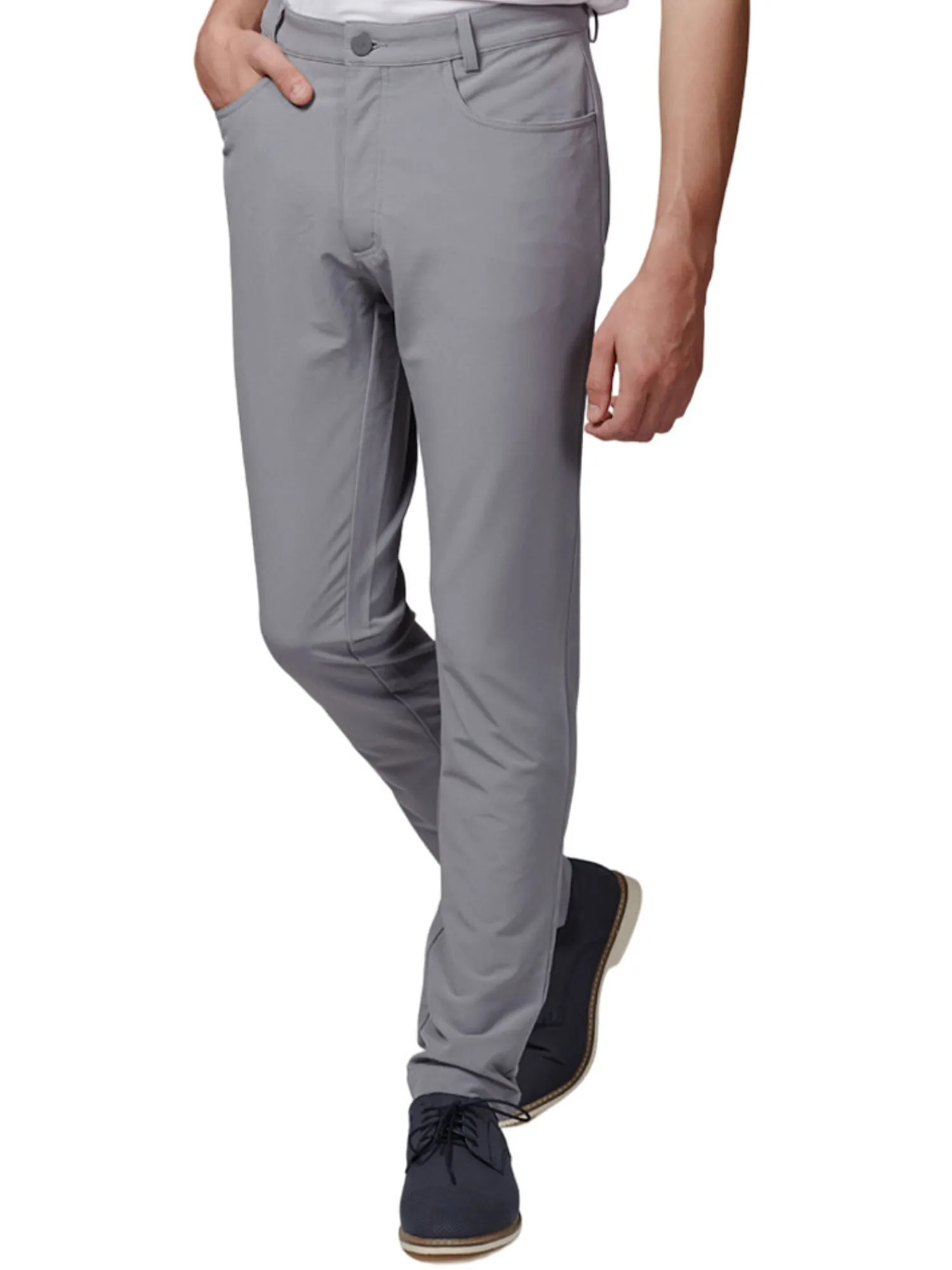 Calvin Klein Pants|Genius 4-Way Stretch Slim Fit Trouser - Silver