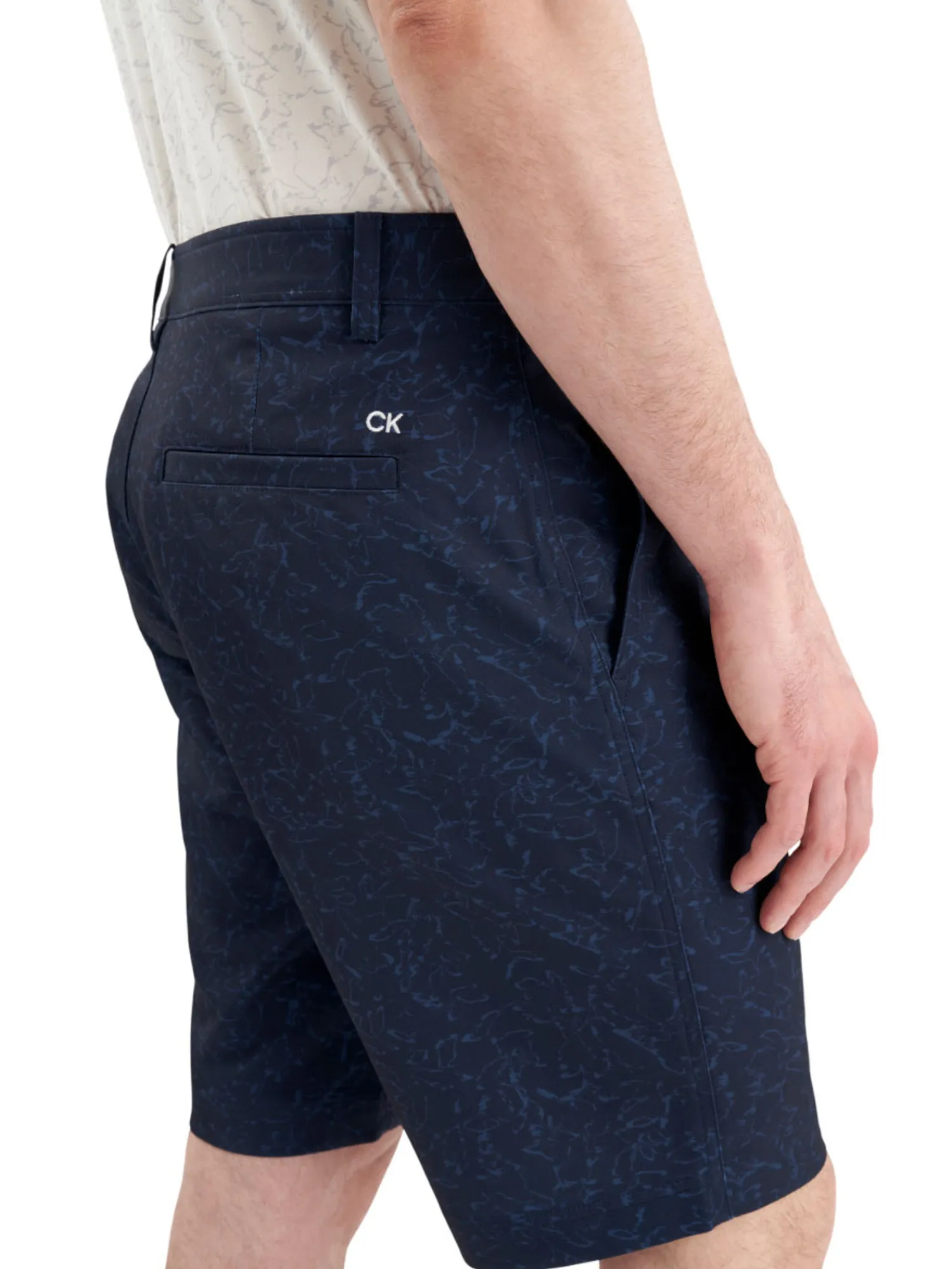 Calvin Klein Shorts|Printed Bullet Regular Fit Stretch Short - Navy