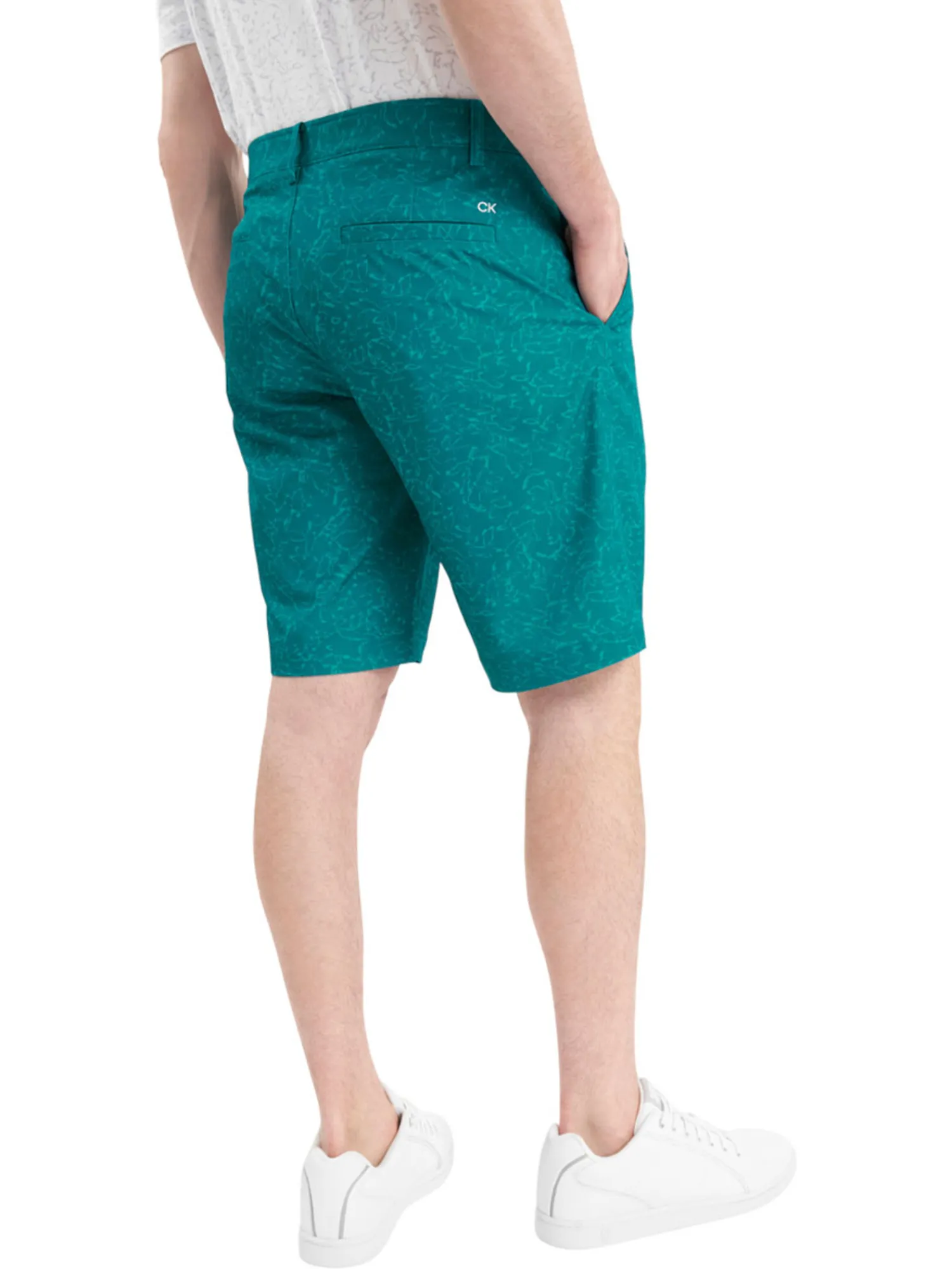 Calvin Klein Shorts|Printed Bullet Regular Fit Stretch Short - Sea Green
