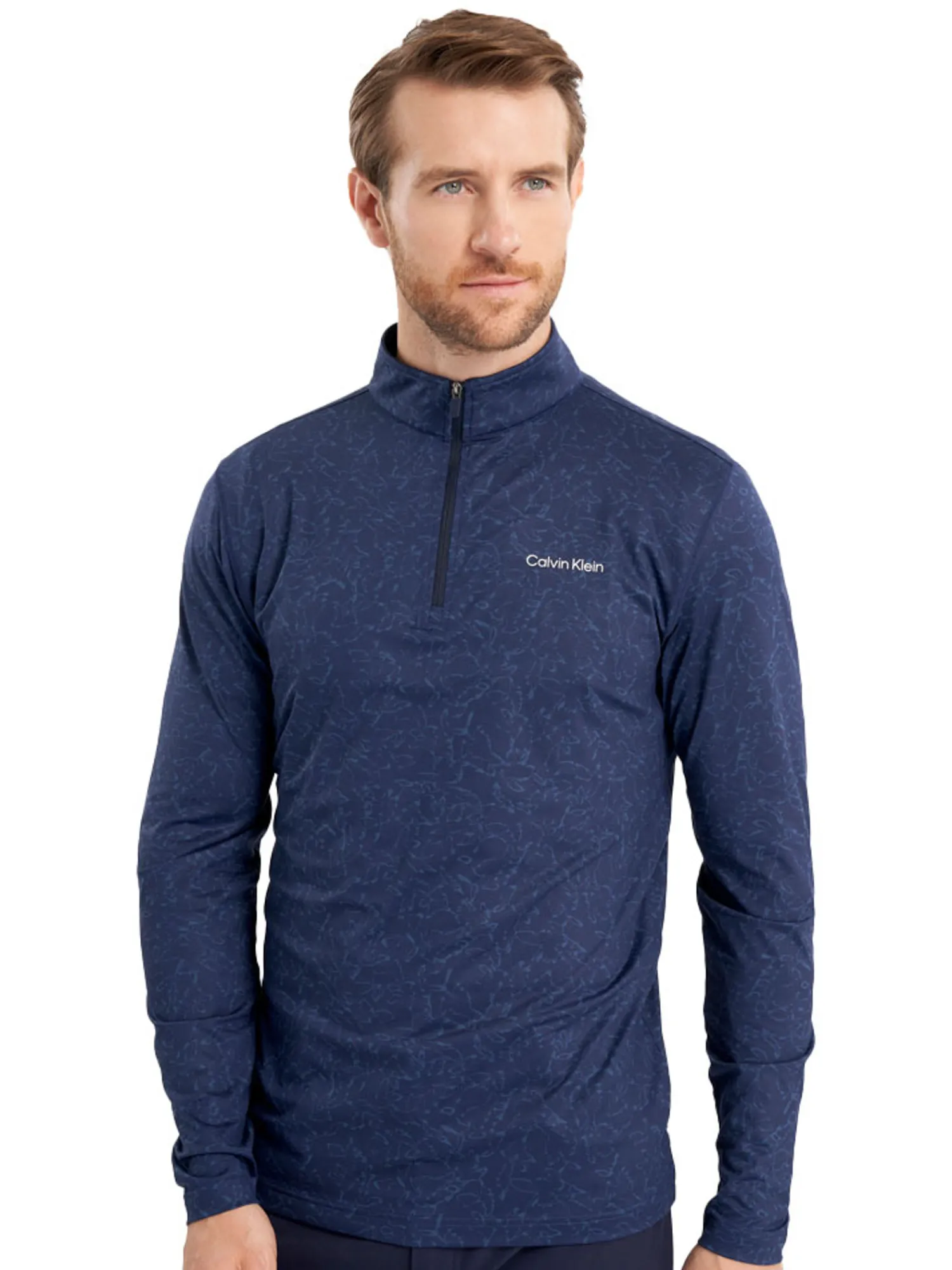 Calvin Klein Jumpers|Printed Newport 1/4-Zip - Navy