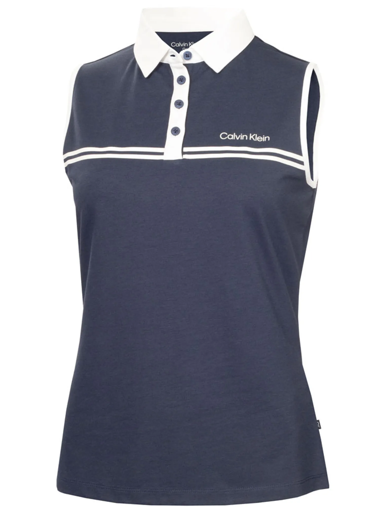 Calvin Klein Shirts|Womens Bellevue Sleeveless Polo Shirt - Navy