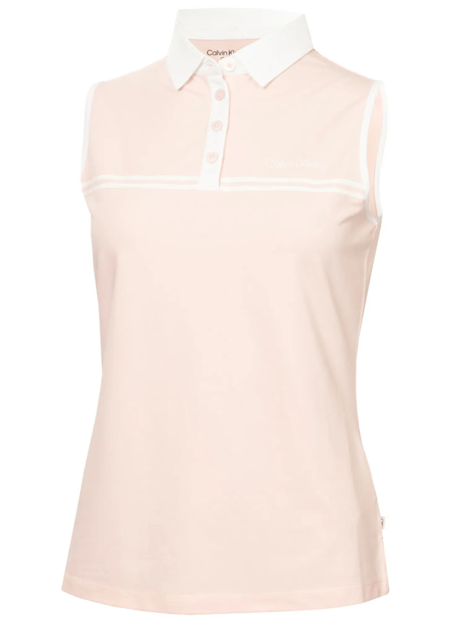 Calvin Klein Shirts|Womens Bellevue Sleeveless Polo Shirt - Shell Pink