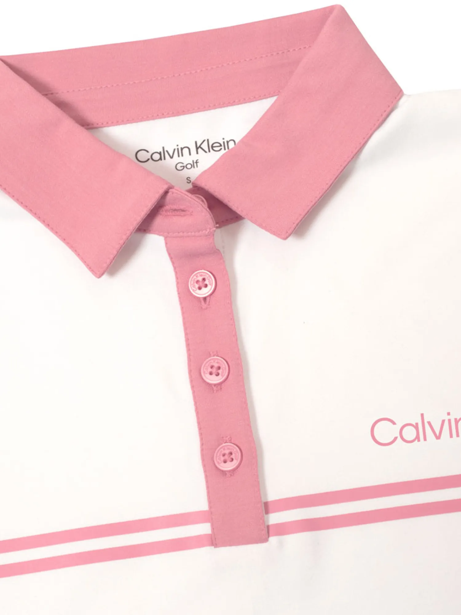 Calvin Klein Shirts|Womens Bellevue Polo Shirt - White/Powder Pink