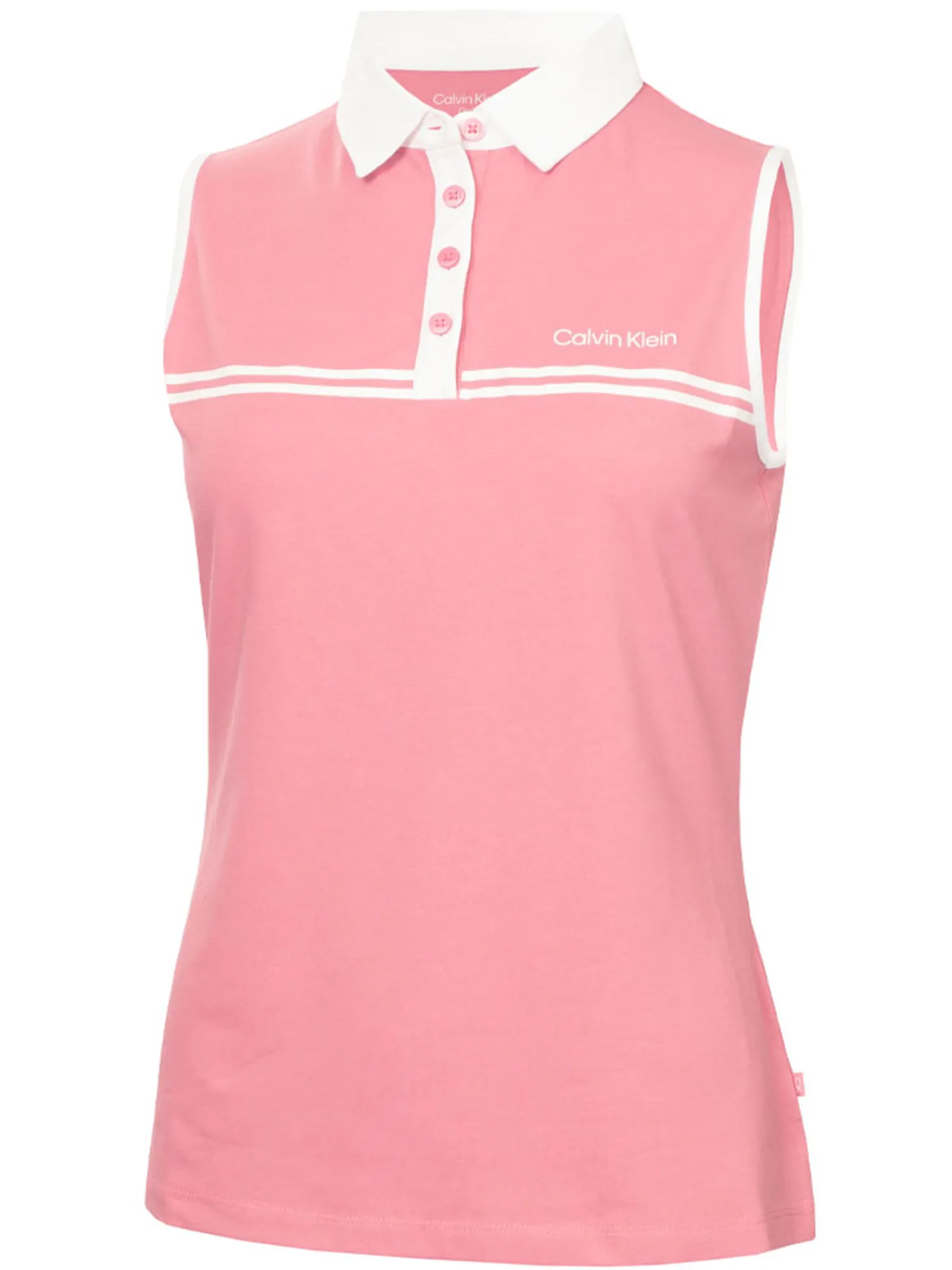 Calvin Klein Shirts|Womens Bellevue Sleeveless Polo Shirt - Powder Pink