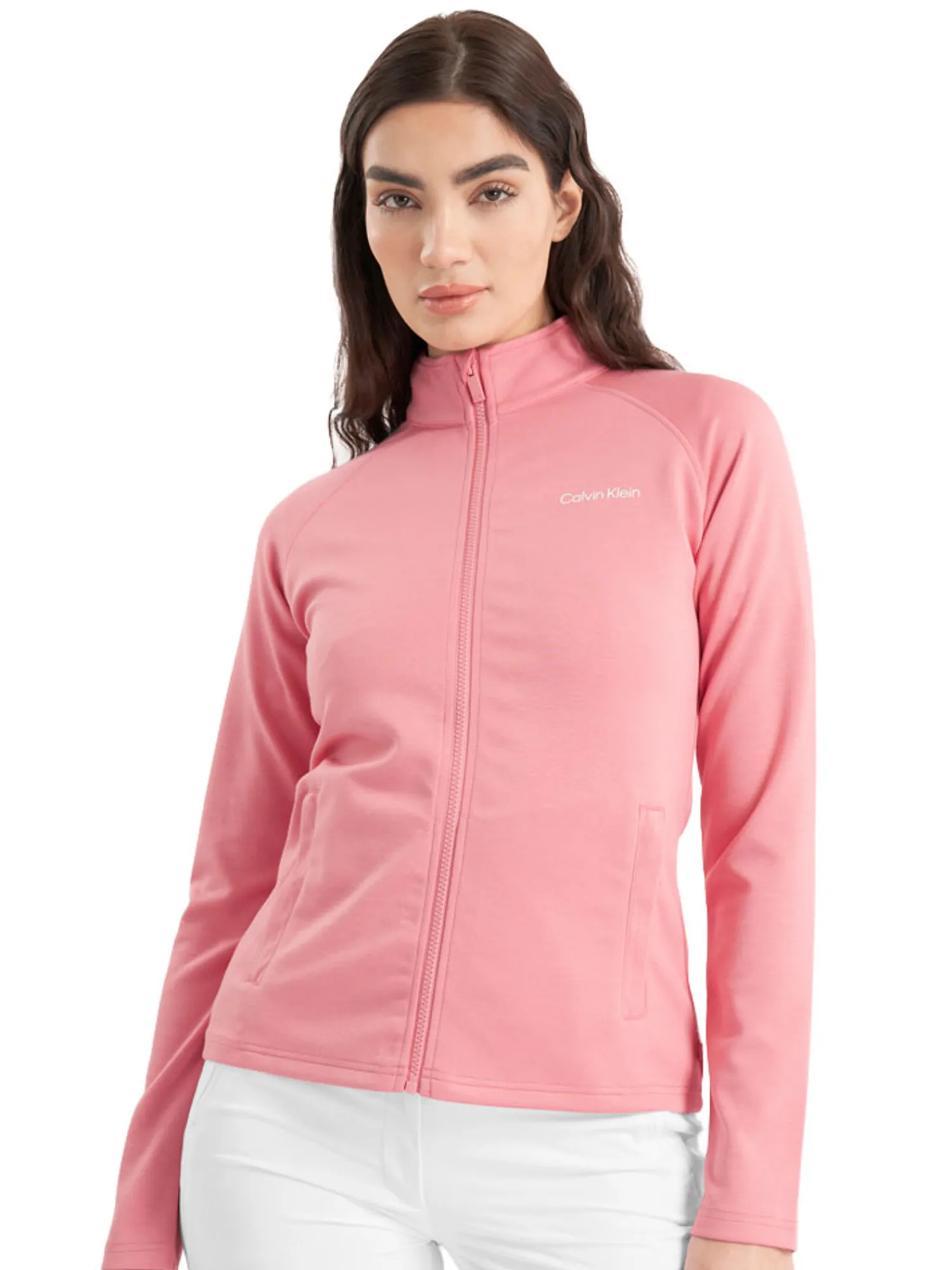 Calvin Klein Jumpers|Womens Blanco Full Zip Jacket - Powder Pink