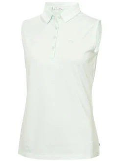 Calvin Klein Shirts|Womens Brightmeadow Sleeveless Polo Shirt - Light Jade